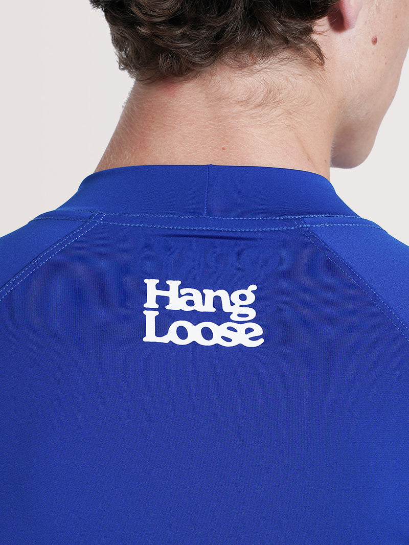 Camiseta Surf Manga Curta Azul Hang Loose Lanai