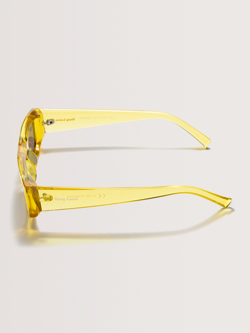 Óculos de Sol Retangular Amarelo Hang Loose Matrix