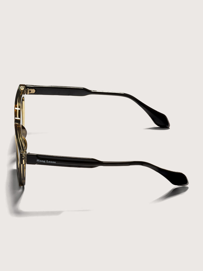 Óculos de Sol Quadrado Preto Âmbar Hang Loose Black Diamond
