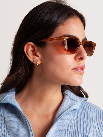 Óculos de Sol Quadrado Tartaruga Hang Loose Gala