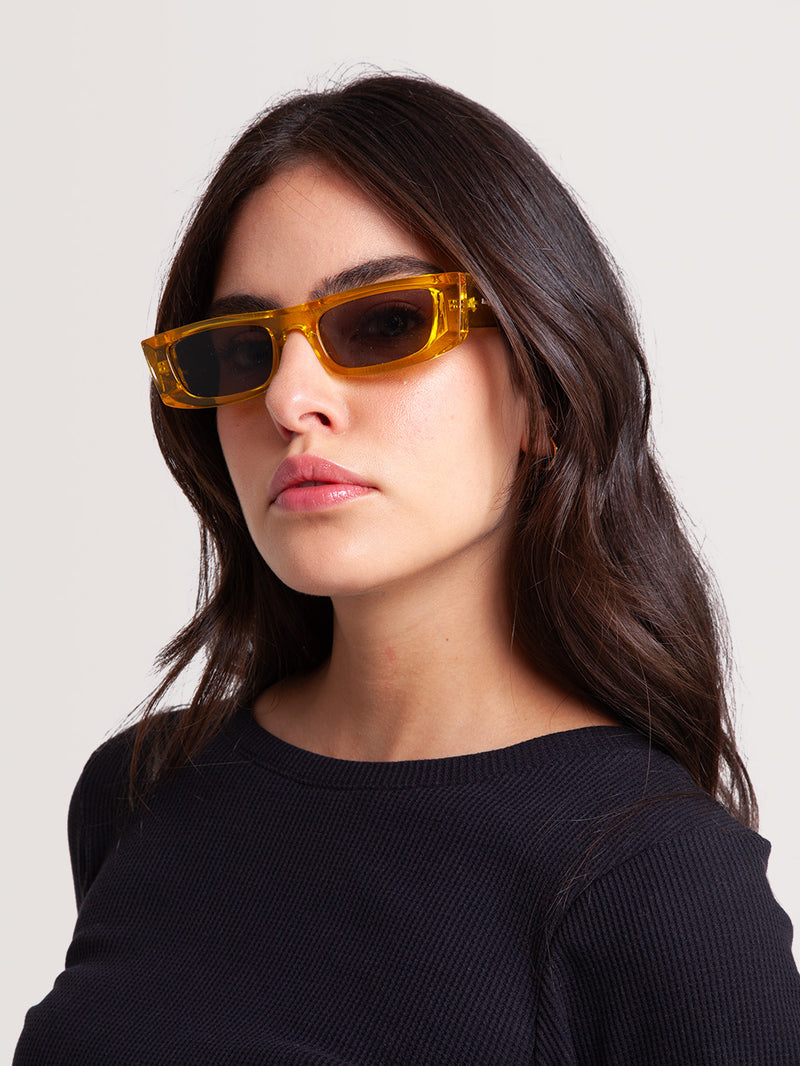 Óculos de Sol Retangular Amarelo Hang Loose Matrix