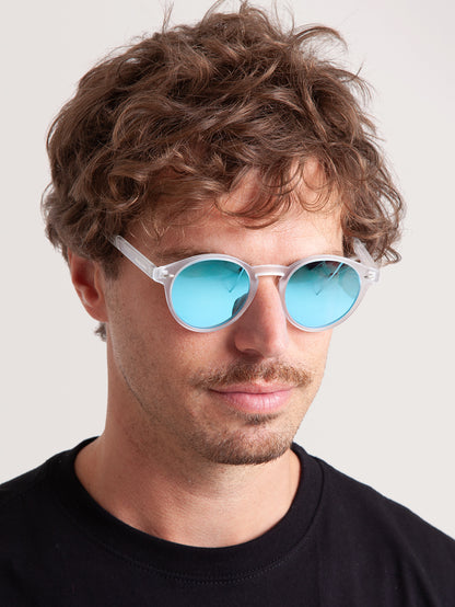 Óculos de Sol Redondo Branco Hang Loose Ice