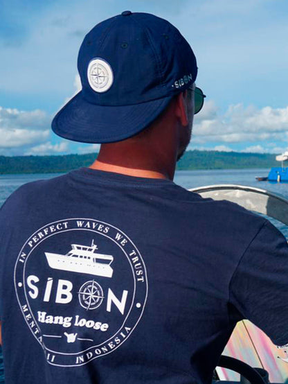 Camiseta Sibon Charters x Hang Loose Boat Crew Marinho