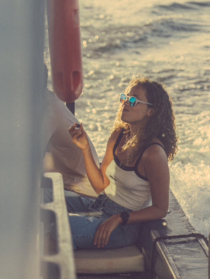 Óculos de Sol Redondo Branco Hang Loose Ice