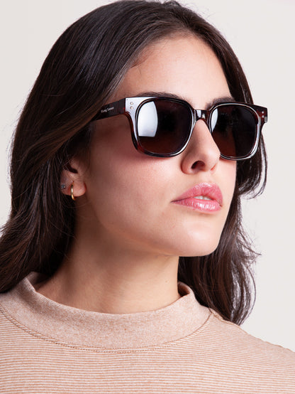 Óculos de Sol Quadrado Tartaruga Hang Loose Classy